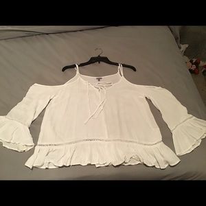 White Open-Shoulder Top